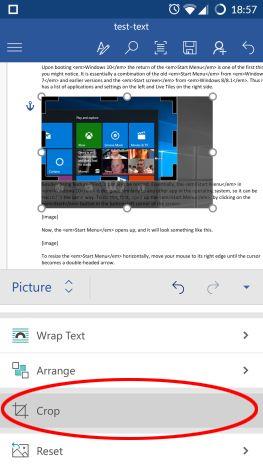 How to add and edit pictures and shapes, in Microsoft Word for Android