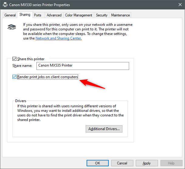 How to share your printer with the network, in Windows 10