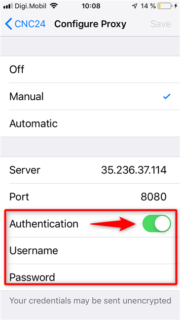 How to set the use of a proxy server for Wi-Fi, on an iPhone or an iPad