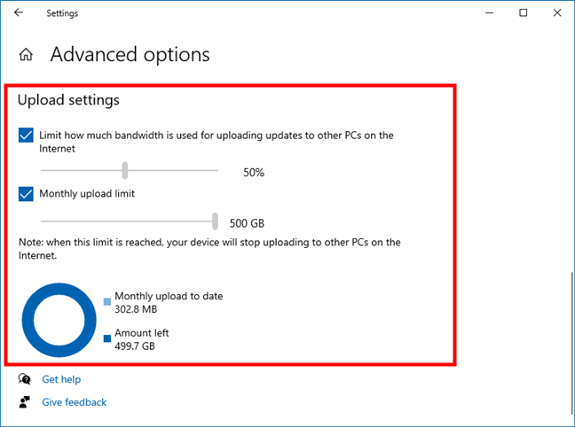 How to change the bandwidth limits for Windows 10 updates