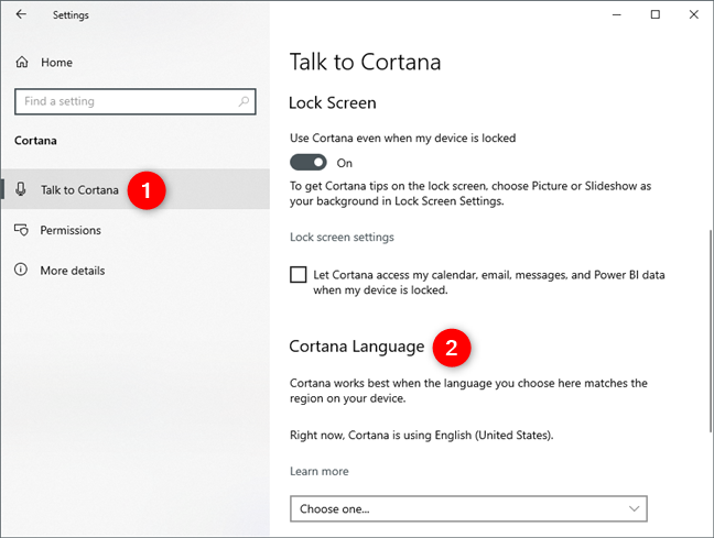 2 ways to change the language used by Cortana in Windows 10