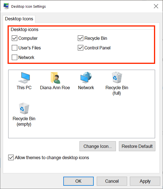 How to add or remove desktop icons (shortcuts) in Windows