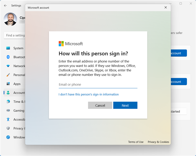 5 ways to create and add a new user in Windows 11