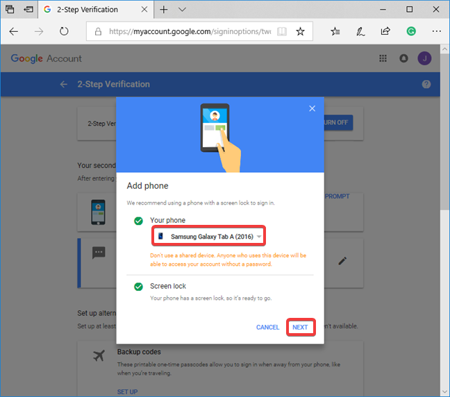 How to enable or disable 2-step verification for your Google account