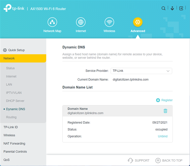 How to enable and configure DDNS on your TP-Link Wi-Fi 6 router