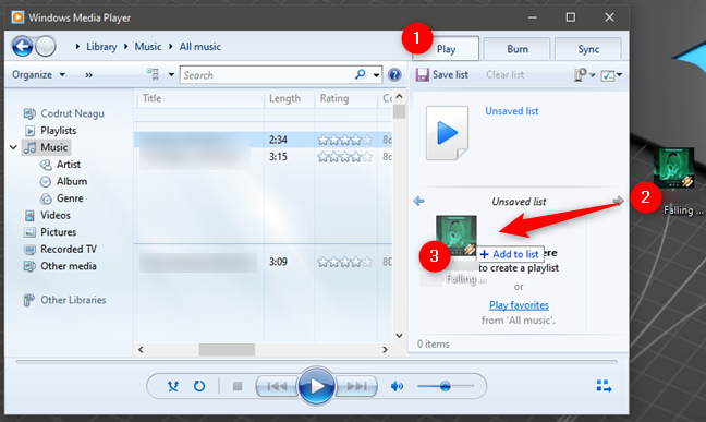 How to play music in Windows Media Player