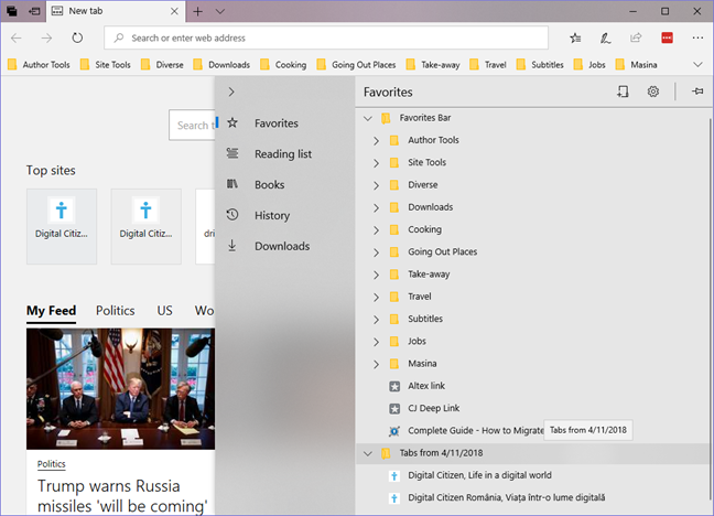 How to set aside tabs in Microsoft Edge, and use them later