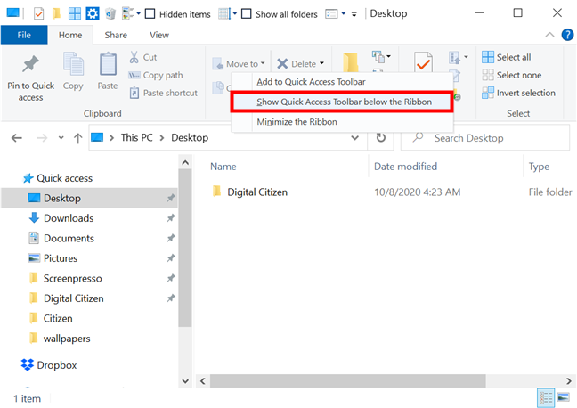 The Quick Access Toolbar in Windows 10: All you need to know