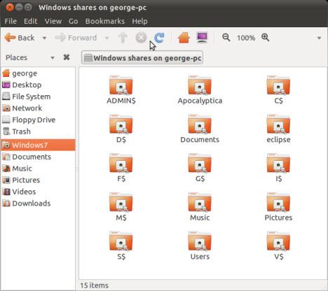 How to Access Windows 7 Shared Folders from Ubuntu
