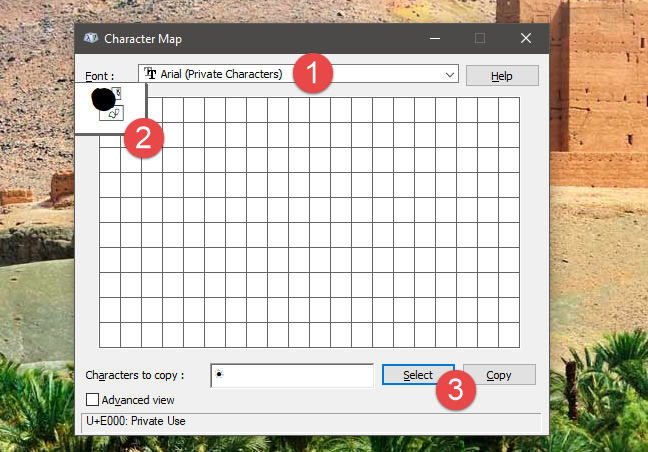 How to create your own characters with the Private Character Editor from Windows