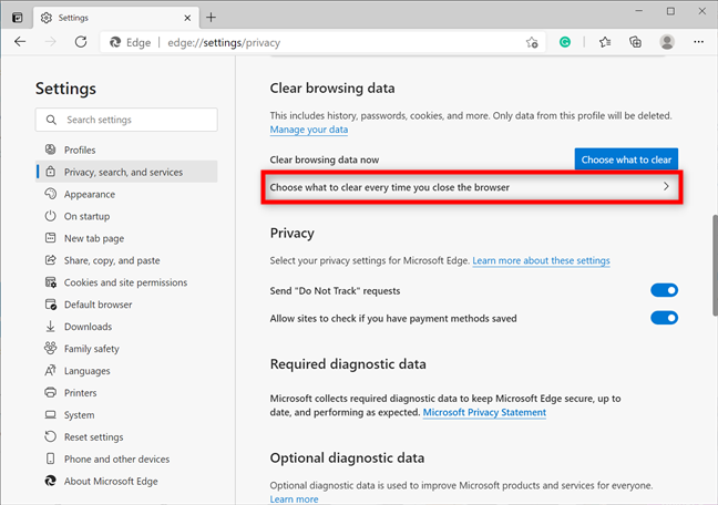 How to clear cookies on Microsoft Edge