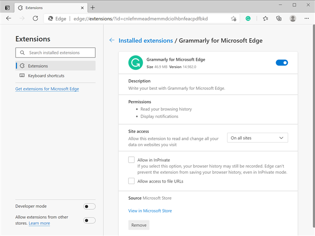 How to get, configure, and remove Microsoft Edge extensions