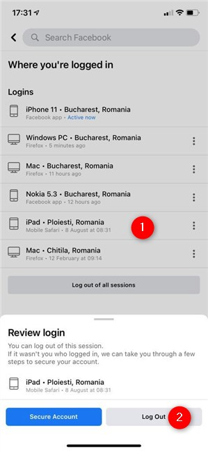 How to log out of Facebook on any devices youre logged into