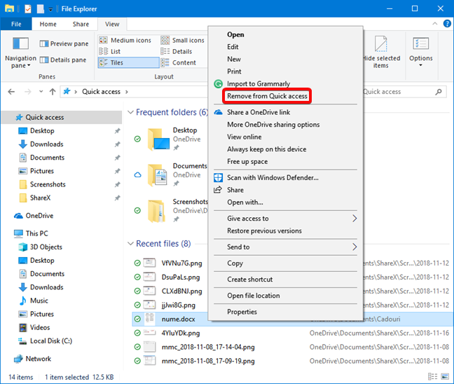 Clear recent files in Windows 10, and stop showing frequent folders