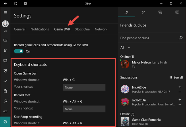 2 ways to change the keyboard shortcuts for the Game Bar in Windows 10