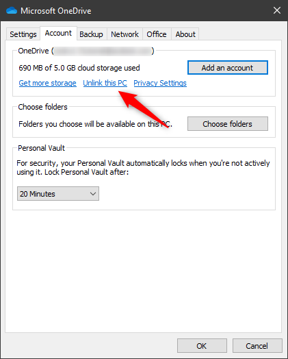 How to change OneDrives location in Windows 10