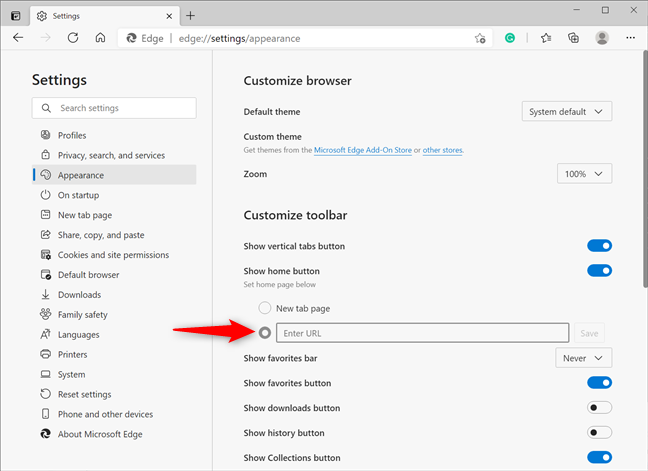 How to change the Microsoft Edge home page and startup page