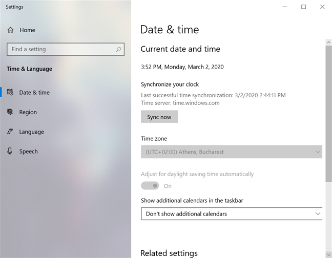 How to change time on Windows 10 (and related settings)