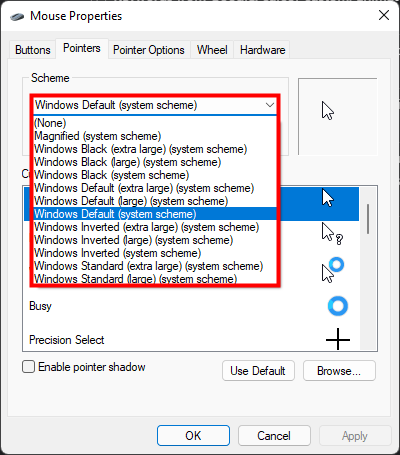 How to use custom mouse cursors in Windows