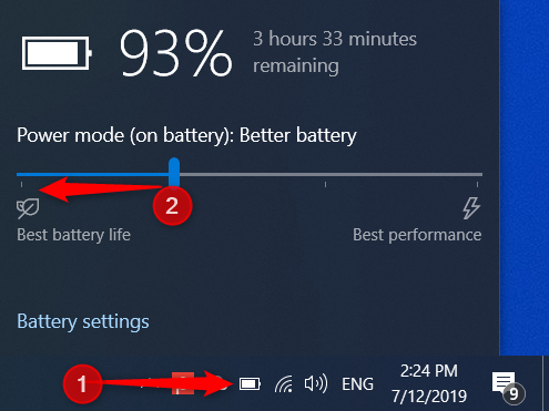 How to turn on and off the battery saver in Windows 10