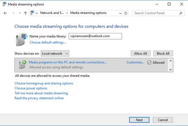 How to customize advanced network sharing settings in Windows