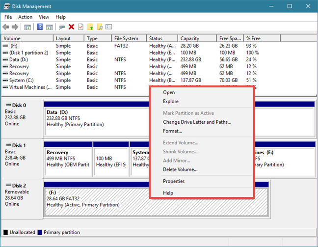 How to change the letter of any drive or partition, in Windows