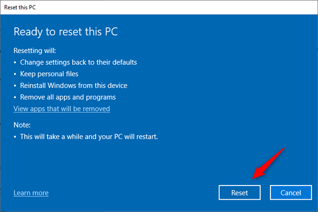 How to reset Windows 10 without losing your files