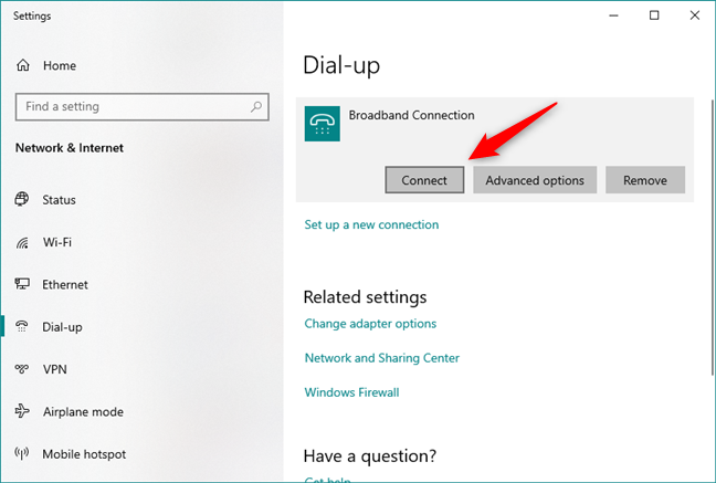 How to set up and use PPPoE internet connections in Windows 10