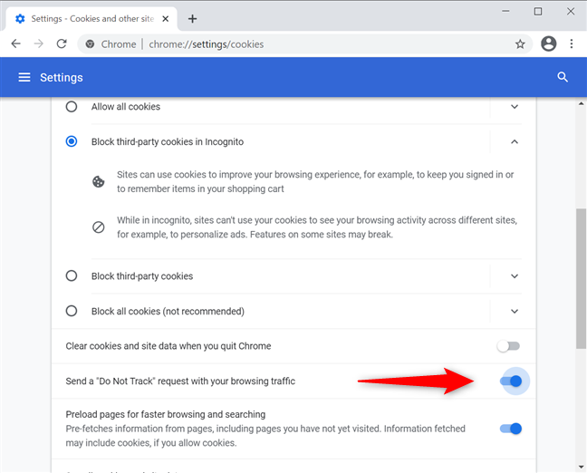 How to enable Do Not Track in Chrome, Firefox, Edge, and Opera