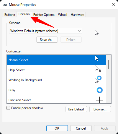 How to use custom mouse cursors in Windows