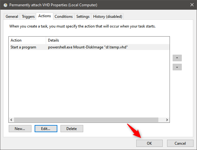 How to open, unmount, or permanently attach a VHD file in Windows 10