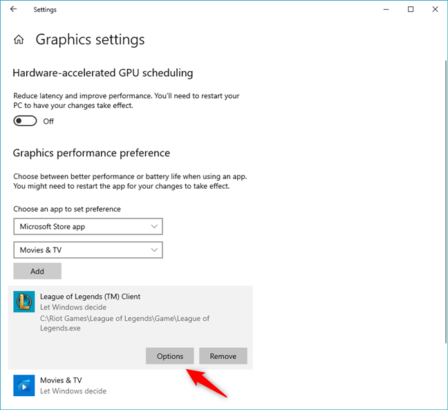 How to choose the default GPU for gaming or apps in Windows 10