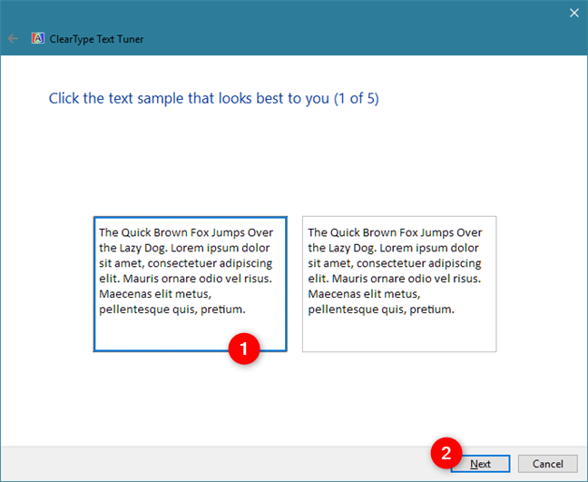 Use the ClearType Text Tuner in Windows 10 to increase text readability