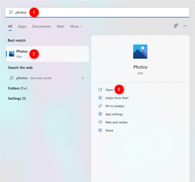 How to open Photos in Windows 10 and Windows 11 (10 ways)