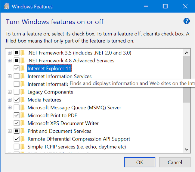 How to add or remove Windows 10 features or components