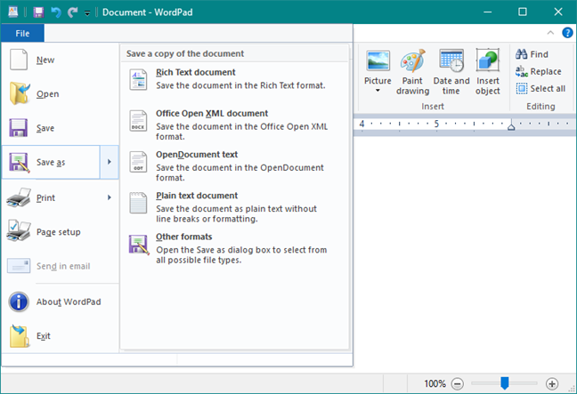 How to work with WordPad in Windows