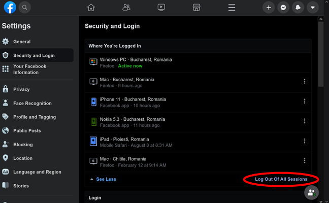 How to log out of Facebook on any devices youre logged into