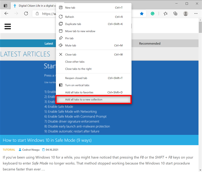 How to use the Microsoft Edge Collections