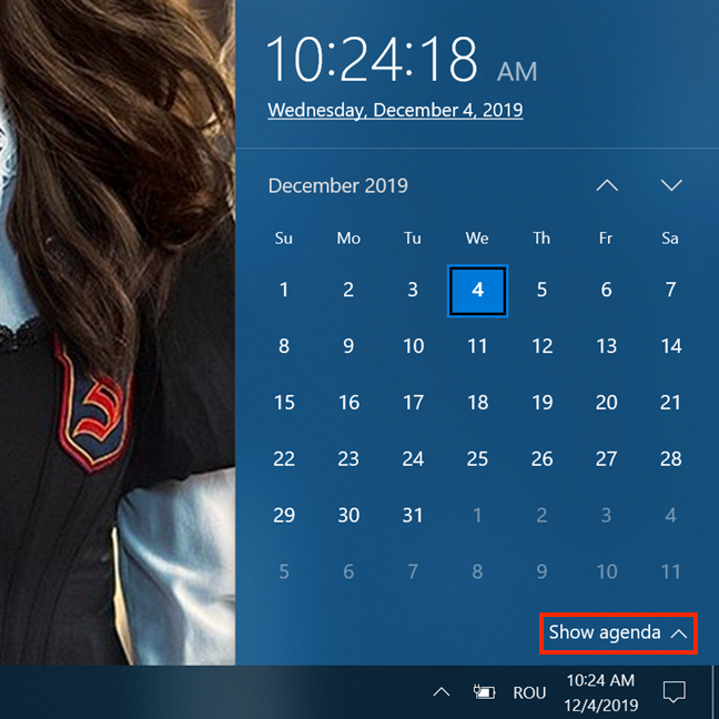 How to view and manage your Agenda from Windows 10s taskbar