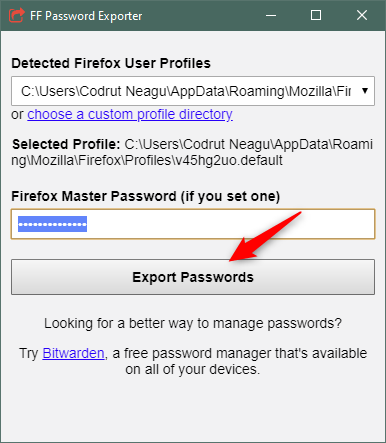 Export passwords from Chrome, Firefox, Opera, Microsoft Edge, and Internet Explorer