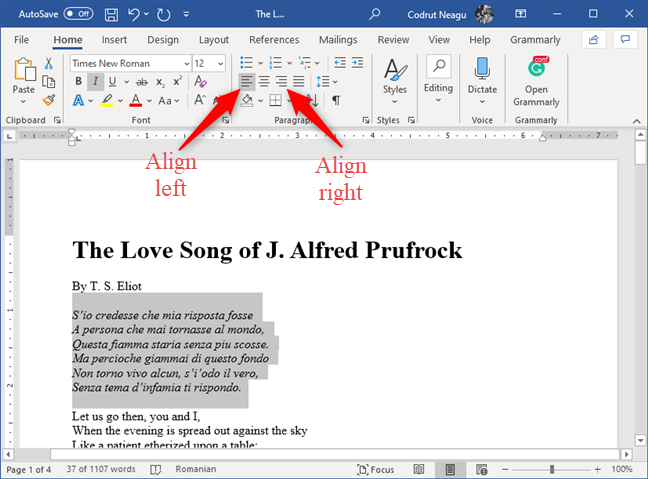 4 ways to align text in Microsoft Word