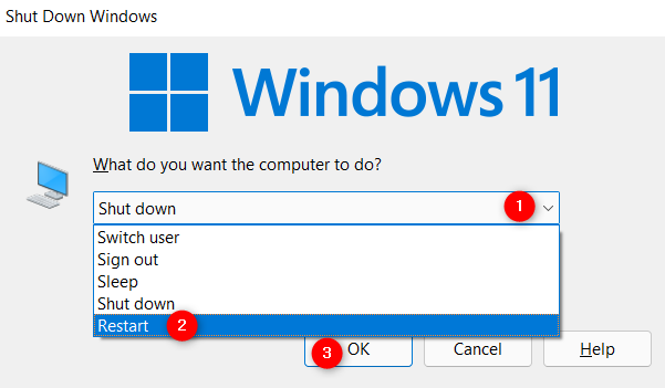 How to restart Windows 11