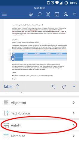 How to insert and edit tables in Microsoft Word for Android