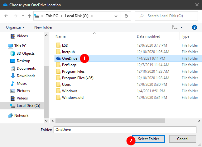 How to change OneDrives location in Windows 10