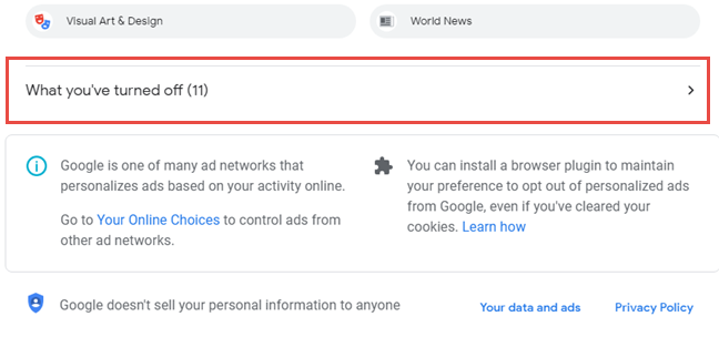 See your Google ads profile and what Googles advertising knows about you