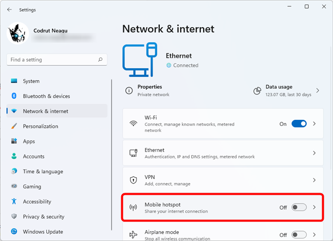 How to make a Windows 11 hotspot