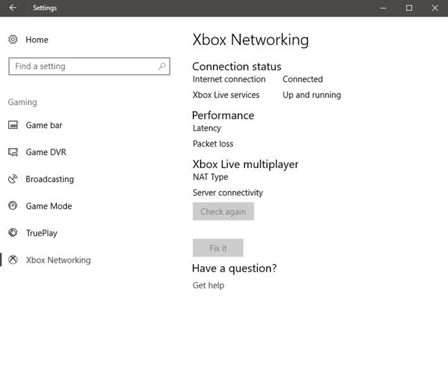 How to use Xbox Networking in Windows 10, to check your connection to Xbox Live