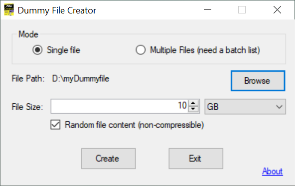 4 ways to create random dummy files with a specific size in Windows