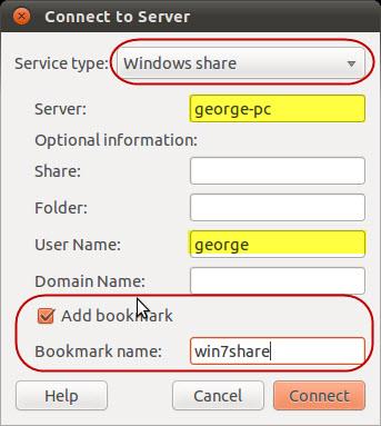 How to Access Windows 7 Shared Folders from Ubuntu