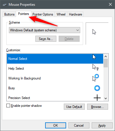 How to configure the mouse settings and sensitivity, in Windows 10